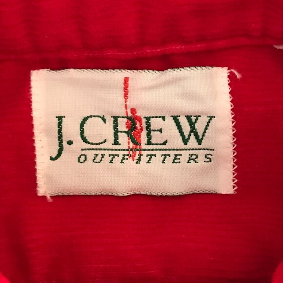 J. Crew Outfitter Women's 6 Red Corduroy Hidden Button Long Sleeve Round Hem Top - Picture 7 of 9